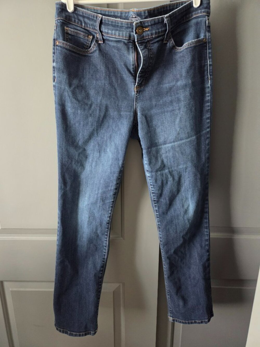 St Johns Bay Size 14 Straight Leg Stretch Jeans Blue 29 Inseam